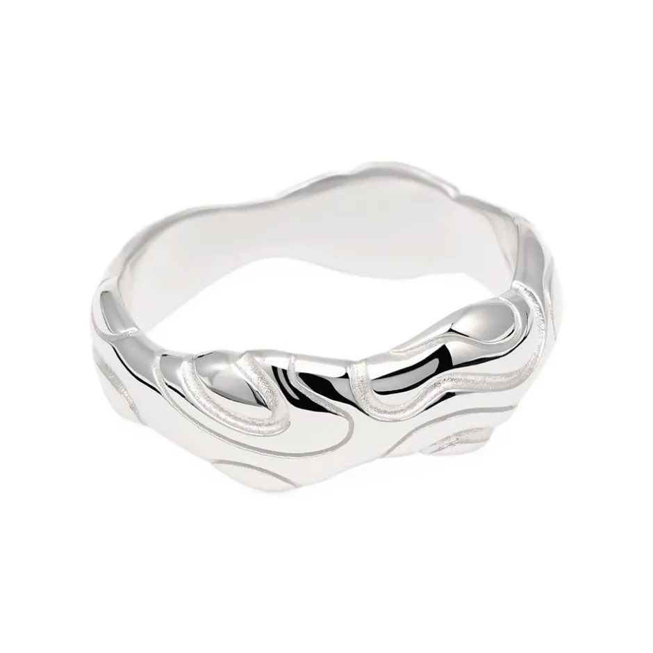Best Camille Brinch Large Bubbly Flow Ring, , 55 Silver