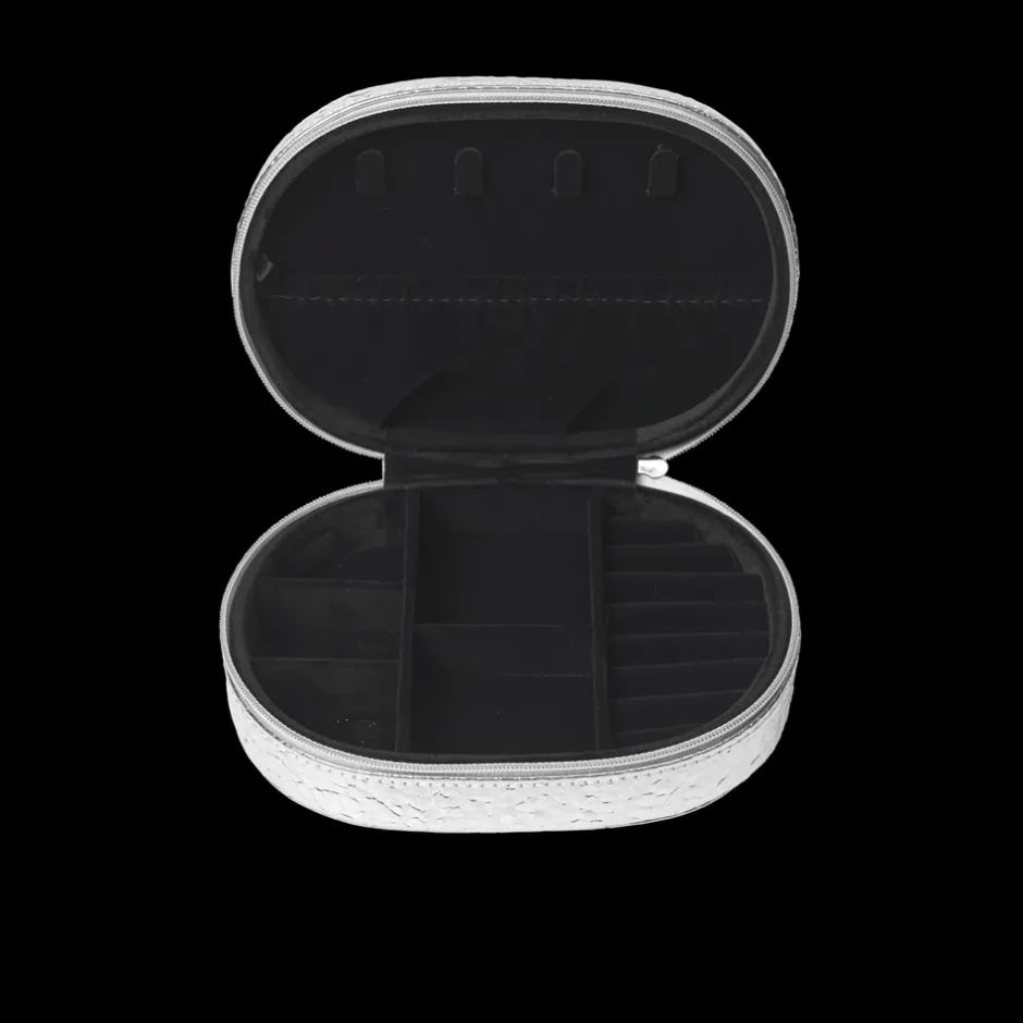 Best DAY ET Large Oval Glitter Smykkeskrin, Silver