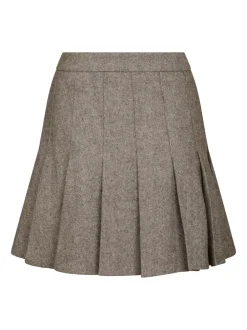 New Neo Noir Laurina Herringbone Nederdel, , 36 Dusty Brown
