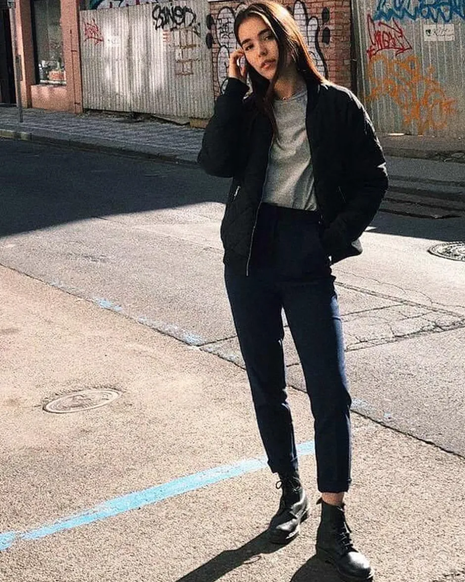 Hot Dr. Martens Læder Ankelstøvle, , 39 Sort