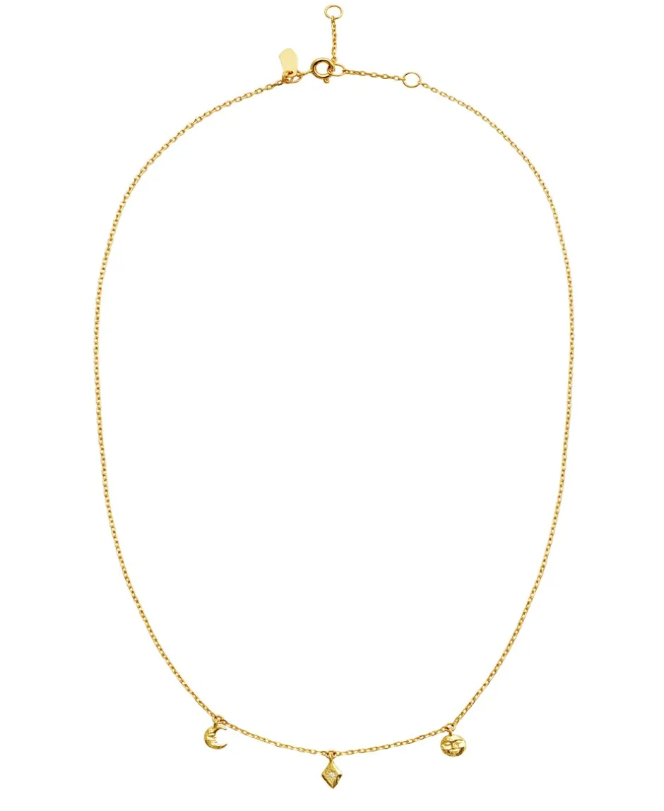 Clearance Maanesten Lea Halskæde, , 42+3 cm Gold Plated