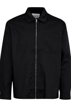Online Solid Leon Overshirt, , XXL True Black