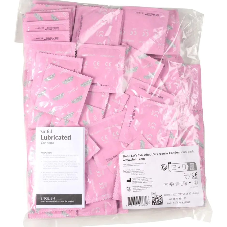 Sinful Let's Talk About Sex Regular Kondomer, 100 stk* Glidecreme & Kondomer