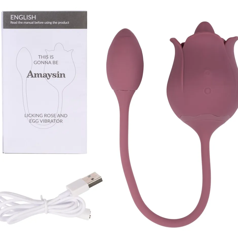 Amaysin Licking Rose og Vibrerende Æg* Sexlegetøj