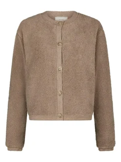 Outlet Neo Noir Limo Fluffy Knit Cardigan, , 42 Dark Sand
