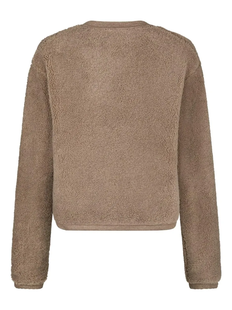 Outlet Neo Noir Limo Fluffy Knit Cardigan, , 42 Dark Sand