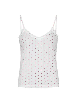 Clearance Neo Noir Lindsay Pointelle Heart Top, , 38 White