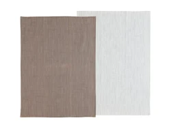 New Södahl Line 2-pak Viskestykke, , 50x70 cm Taupe/Hvid