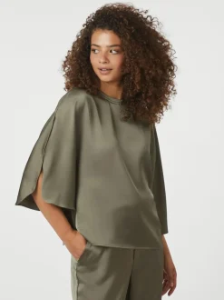 Online Neo Noir Liora Heavy Sateen Bluse, , 36 Cold Army