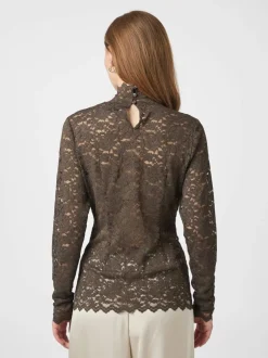 New Neo Noir Liza Laceflower Bluse, , 36 Chocolate Brown