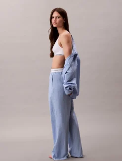 Calvin Klein Logo Poplin Natbukser, , L*Dame Loungewear