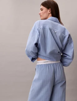 Calvin Klein Logo Poplin Natbukser, , L*Dame Loungewear