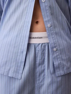 Calvin Klein Logo Poplin Natbukser, , L*Dame Loungewear