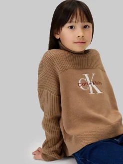 Online Calvin Klein Logo Rullekravstrøje, , 152 cm Woodsmoke