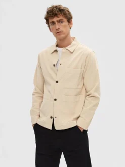 Online Selected Homme Loose Tony Overshirt, , S Oatmeal