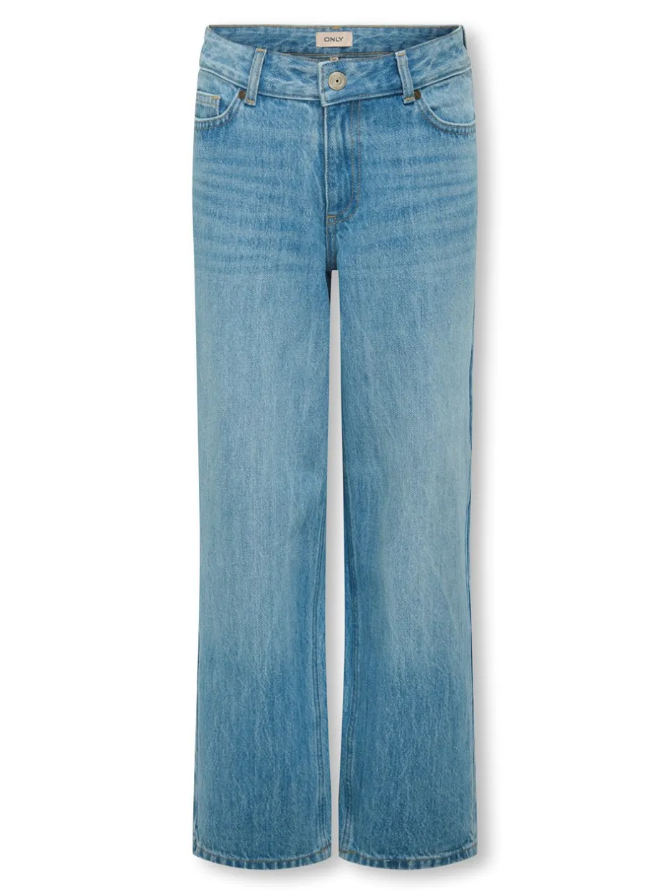 New KIDS ONLY Lopez Wide Baggy Jeans, , 140 cm Medium Blue Denim