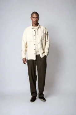 Clearance Plenum Studio Lotus AOP Overshirt, , L Offwhite