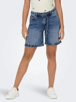 Outlet JDY Lullu Tie Shorts, , S Dark Blue Denim