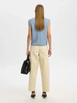 Discount Selected Women Lulu Button Vest, , S Cashmere Blue