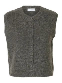 Selected Women Lulu Button Vest, , XS*Dame Veste