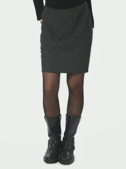 Online Neo Noir Lunna Check Short Nederdel, , 38 Antracit
