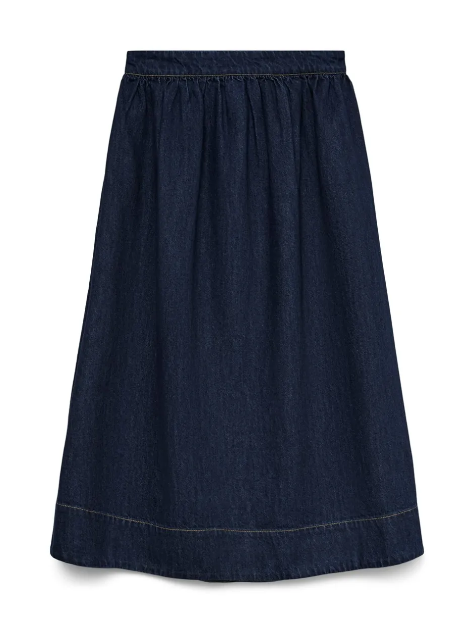 Discount Vero Moda Maiken Nederdel, , L Dark Blue Denim