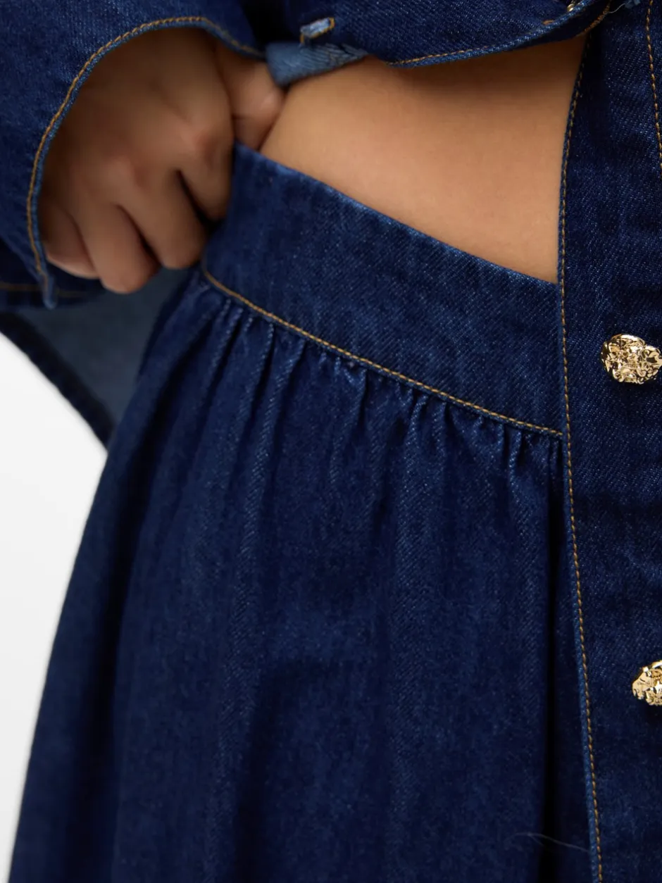 Discount Vero Moda Maiken Nederdel, , L Dark Blue Denim