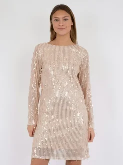 Clearance Neo Noir Maline Sequins Kjole, , 34 Rose Gold