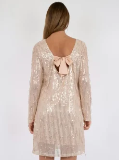 Clearance Neo Noir Maline Sequins Kjole, , 34 Rose Gold