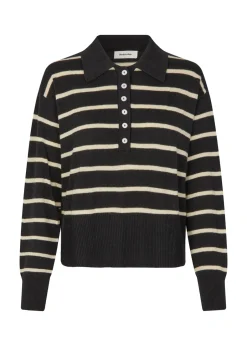 Sale Modström MalvaMD Stripe Polo, , M Black Summersand Stripe