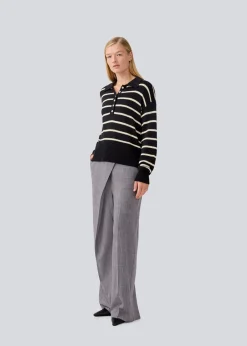 Sale Modström MalvaMD Stripe Polo, , M Black Summersand Stripe