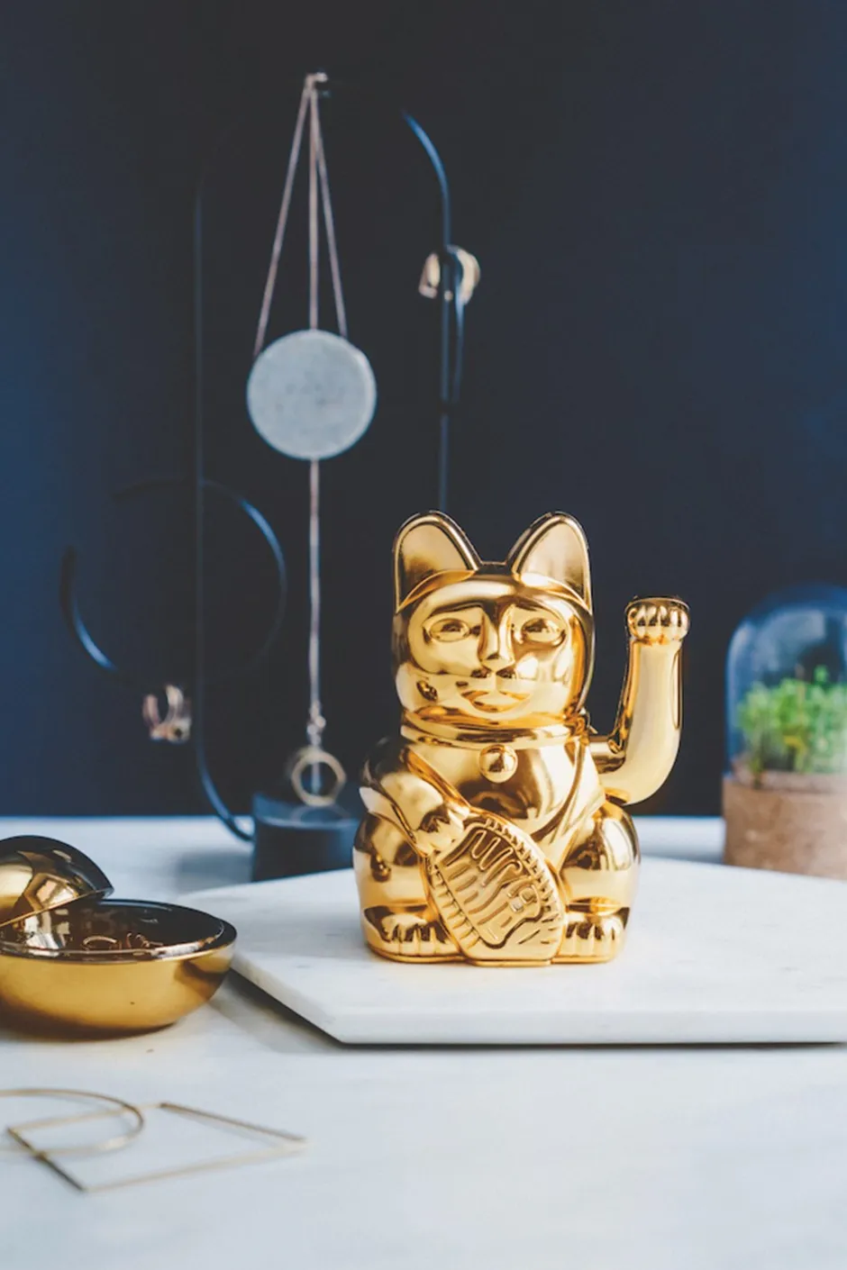 Donkey Maneki-Neko Vinkende Kat* Pynt & Interiør