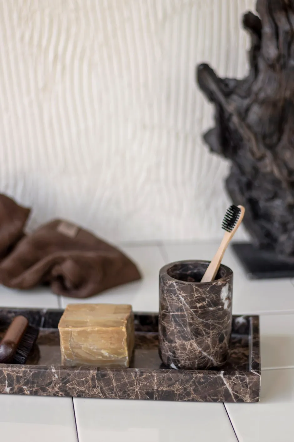 Outlet Mette Ditmer Marble Tandbørsteholder, Brun