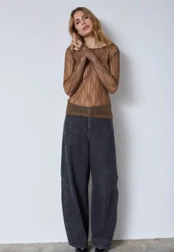 New Co'Couture MarcyCC Mesh Bluse, , M Mocca