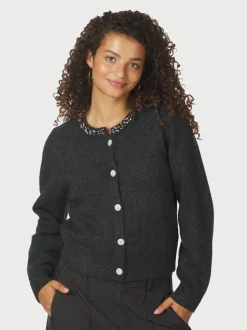 Clearance Neo Noir Marie Stone Knit Cardigan, , 38 Antracit