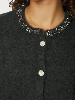 Clearance Neo Noir Marie Stone Knit Cardigan, , 38 Antracit