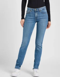 Discount Lee Marion Straight Jeans, , W28/L31 Cyber Blue