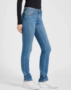 Discount Lee Marion Straight Jeans, , W28/L31 Cyber Blue
