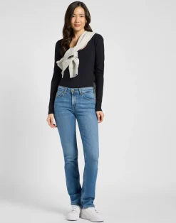 Discount Lee Marion Straight Jeans, , W28/L31 Cyber Blue