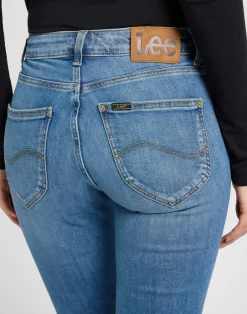 Discount Lee Marion Straight Jeans, , W28/L31 Cyber Blue