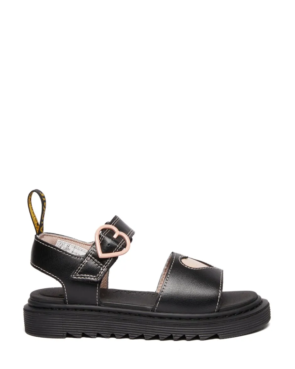 Discount Dr. Martens Marlowe Hearts J Sandaler, , 31 Black/Powder Pink