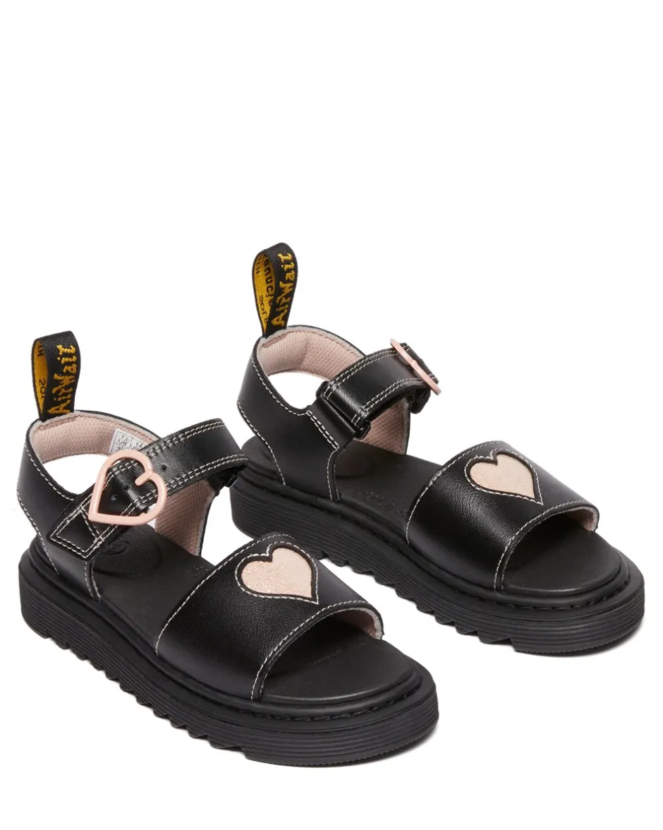 Discount Dr. Martens Marlowe Hearts J Sandaler, , 31 Black/Powder Pink