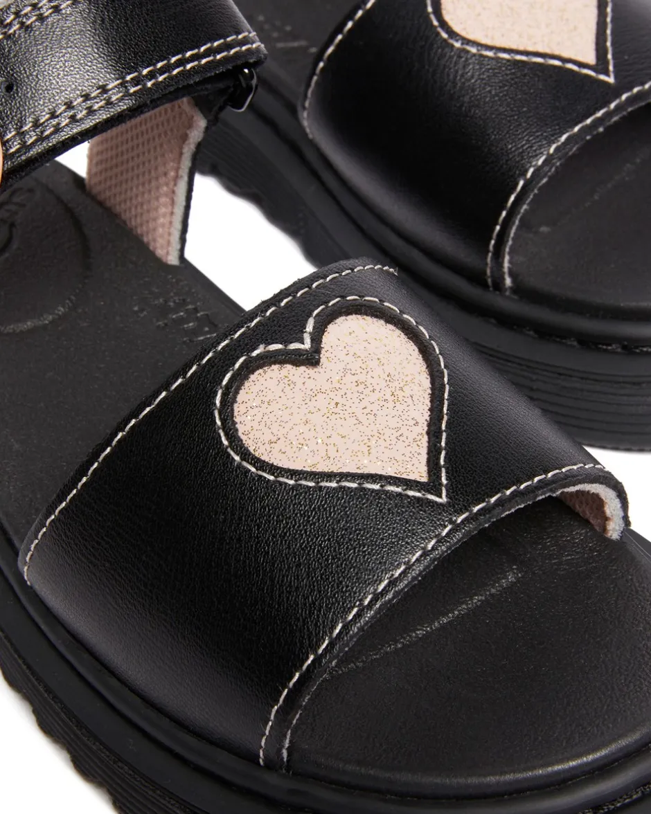 Discount Dr. Martens Marlowe Hearts J Sandaler, , 31 Black/Powder Pink