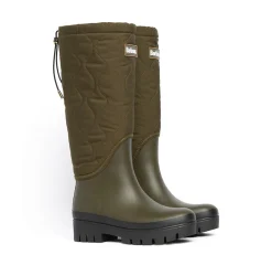 Best Barbour Marnie Quilted Tall Welly Gummistøvler, , 40 Olive/Black