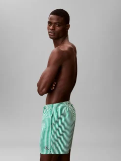 Best Calvin Klein Medium Drawstring Badebukser, , XXL 20186 Penny Stripe+Mardi Gras Green