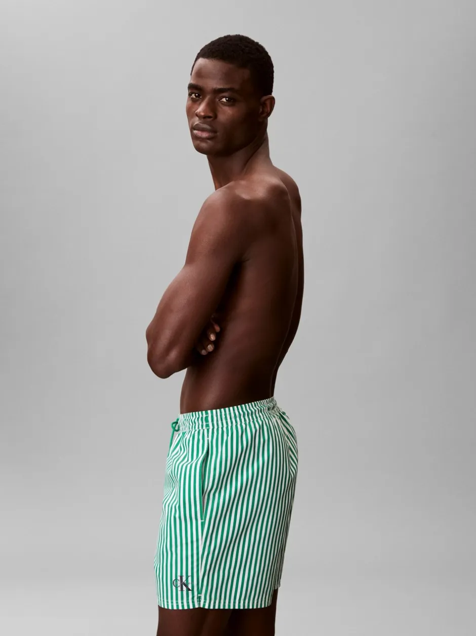 Best Calvin Klein Medium Drawstring Badebukser, , XXL 20186 Penny Stripe+Mardi Gras Green