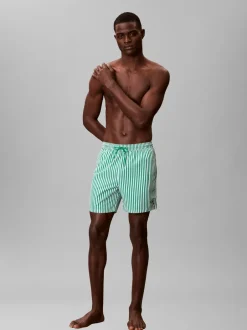 Best Calvin Klein Medium Drawstring Badebukser, , XXL 20186 Penny Stripe+Mardi Gras Green