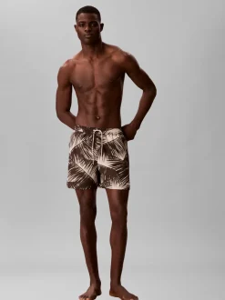 Calvin Klein Medium Drawstring Badeshorts, , XXL Adventure Palm Oatmeal