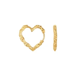Outlet Camille Brinch Medium Heart Crush Hoops, Gold Plated