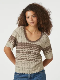 Best Neo Noir Meiko Stitch Knit Bluse, , 36 Brown